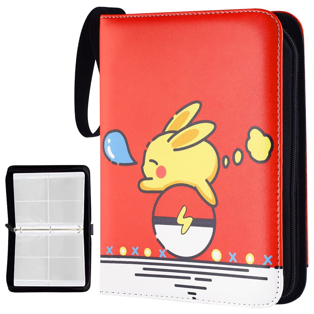 PATPAT Poke-mon Binder, Cards Collector Album Holder for 400 Poke-mon Cards Cartoon Prints Zipper Bag Trading Card Binder Poke-mon Cards Pack Collection Bag Game Cards Case Gift for Kids Boys Girls PATPAT Poke-mon Binder, Cards Collector Album Holder for 400 Poke-mon Cards Cartoon Prints Zipper Bag Trading Card Binder Poke-mon Cards Pack Collection Bag Game Cards Case Gift for Kids Boys Girls